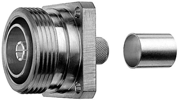 7-16 Buchse mit Flansch Cr/Cr RG-213/U (Telegärtner J01121A0147)