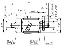 F- Serie Gas-Überspannungsableiter 75 Ohm; 230V; Einbau (f- f) (Telegärtner J01608A0000)