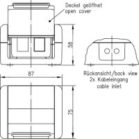 Gehäuse AP IP44,75x86x58,grau mit Mont-Einsatz...