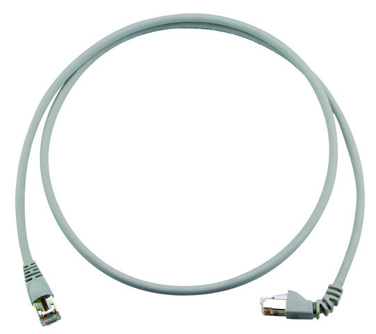 Patchkabel S/FTP Cat.6A (ISO/IEC), 7,5m MP8 FS500, LSZH, 1x270°, grau, 1:1 (Telegärtner L00004A0145)