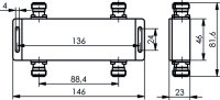 N 2x2 Hybrid-Koppler (f), 3 dB 698-2700 MHz, =-161 dBc...