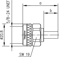 N-Kabelstecker Cr/Cr Ag/Ta 50 Ohm G44 (1.1/2.95)...