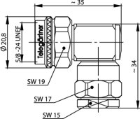 N-Kabelwinkelstecker Ag/TA 50 Ohm G37, G42, G55, RG-213,...