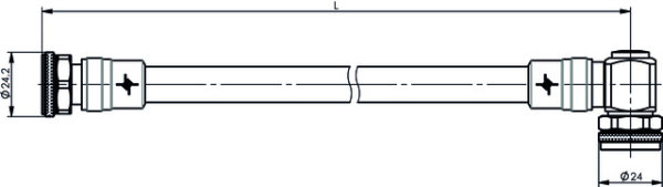 4.3-10 Jumper Kabel 1/2" IP68 L = 2,0 m, mS-mS90°, G23 (1/2" flex) - JMPS/2079K (Telegärtner L00011A0438)