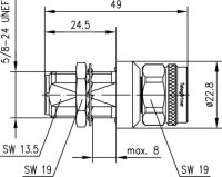 N-Überspannungsableiter (M-F) Einbau, 6 GHz...