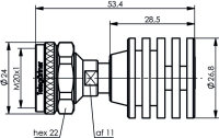 4.3-10 Abschlusswiderstand (m), 50 Ohm 5 W, 6 GHz...