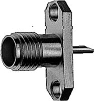 SMA-Einbaubuchse mit Flansch Au mit 2-Loch-Flansch...