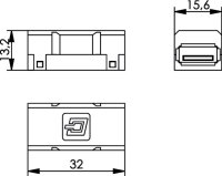 STX USB Kupplung f-f Typ A schwarz (Telegärtner...