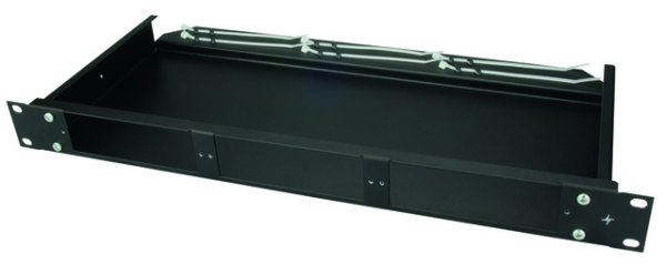 19" LWL Baugruppenträger 1HE für 3xFanOut-Modul, schwarz RAL 9005 (Telegärtner H02030A4625)