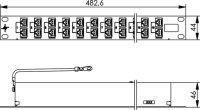 19" Durchf.-Panel 1HE, schwarz, 16 Port 32 x RJ45, 10GBit Eth. (Telegärtner J02022A0059)