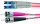 Duplex-Adapterkabel 50/125 OM4, L=2 m 2xST,1xLC Dupl. Stecker sw, Kabel violett (Telegärtner L00891A0080)