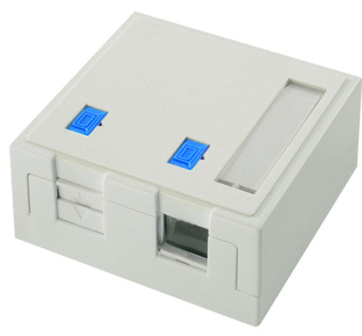 Modul-Aufn. 2-fach Ap compact 68x64 alpinweiß,Shutter,Beschr.-Fenster (Telegärtner H02000A0072)