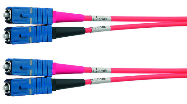 Duplex-Rangierkabel 9/125 OS2, L=2 m 4xSC/APC Stecker, grün (Telegärtner L00881A0020)