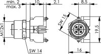 STX M12x1 EBB D-kod. Cat.5 BS4D180-2-1THR100BM000...