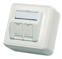 Modul-Aufnahme AP 80x80 2-fach 30° Auslass,...