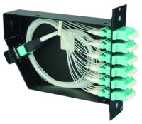 FanOut-Modul with 6xLC APC Quad SM green type A, 2xMPO...