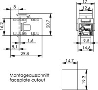 UMJ-Kupplung K Cat.5e RJ45 (f-f), alpinweiß, VE = 6x4er Pack (Telegärtner J00029K0054)
