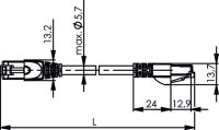 Patchkabel F/UTP Cat.5e, 10,0 m MP8 FS100, LSZH, schwarz...
