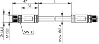 STX M12x1-M12x1 VL X-kod. Cat.6A (ISO/IEC)...