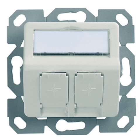 Modul-Aufnahme 50x50 UP/50 2-fach aufbauend für BR, 30° Auslass, alpinweiß, unbestückt (Telegärtner H02010A0083)