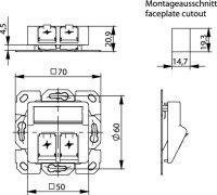 Modul-Aufnahme 50x50 UP/50 2-fach aufbauend für BR,...