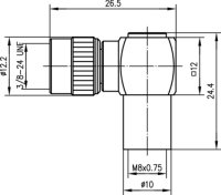 Winkeladapter MINI-UHF/FME (m-m) 203 (Telegärtner J01048A0002)