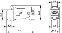 AMJ-S Modul Cat.6A (tiefgest.n.ISO/IEC) T568B, VE = 6x2er...
