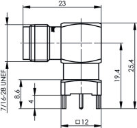 TNC-Winkelbuchse 50 Ohm für gedruckte Schaltungen (Telegärtner J01011A2948)