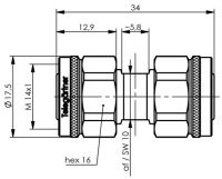 2.2-5 Kupplung Push-Pull - Screw (m-m) (Telegärtner...