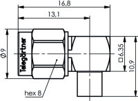 SMA-Kabelwinkelstecker Au G11 (RG-405/U)...