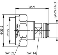 Adapter 7-16 - N, 50 Ohm (m-f) (Telegärtner...