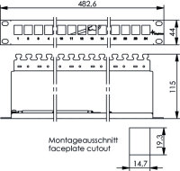 19" Modulträger 1HE RAL 7035 incl. KAF + 24 x...