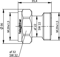 7-16-Kupplung / Port Saver, 50 Ohm (m-f), 6 GHz...
