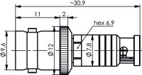 Adapter BNC - Mini HD BNC (f-m) 75 Ohm (Telegärtner...