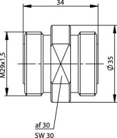 7-16 Kupplung 50 Ohm (f-f) (Telegärtner J01123B0001)