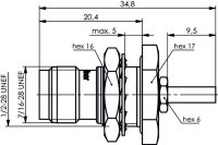 TNC-Kabeleinbaubuchse Cr/Cr 75 Ohm G4 (RG-179B/U) 612...