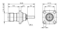 TNC-Buchse m. Flansch 50 Ohm G7 (RG-316/U)  612...