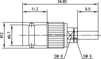 BNC-Kabelbuchse Cr/Cr 50 Ohm G3 (RG-178B/U) 612...