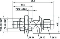 SMA-Überspannungsableiter 50 Ohm (f-m), Au (Telegärtner J01158A0001)