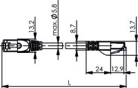 SF/UTP Cat.5, 4x2xAWG26/7, 3,0m PVC 75C RAL 6018,...