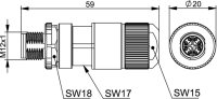 STX M12x1 KS X-kod. Cat.6A CP8X180-3-5IDC590FA000 (Telegärtner J80026A0100)