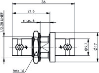 BNC-Verbindungsstück 50 Ohm UG-492 A/U; (F-F)...