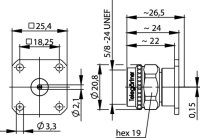 N-Einbaustecker mit Flansch, Streifenleiteranschluss...