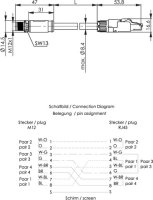 STX M12x1-RJ45 VL X-kod. Cat.6A (ISO/IEC)...