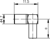 SSMB-Kabelwinkelbuchse Cr Au RG-178B/U, RG-196A/U...
