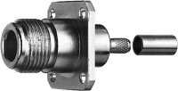 N-Kabeleinbaubuchse Cr/Cr mit Flansch; G5 (RG-223/U)...