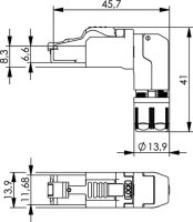 MFP8-4x90 T568B Cat.6A AWG26-24/1, AWG27-24/7...