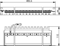 19" Patch Panel geschirmt,1HE, RAL 7035 MPP24-HS K Class EA 500 (Telegärtner J02023A0052)