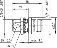 N-Verbindungsstück 50 Ohm für Einbau (F-F),...