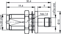 Adapter TNC-SMA (F-F) 50 Ohm mit Flansch 18 GHz V2A...